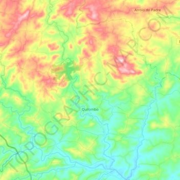 Quilombo topographic map, elevation, terrain