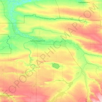 Krasnogvardeysky District topographic map, elevation, terrain
