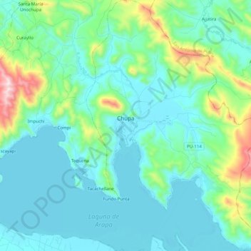 Chupa topographic map, elevation, terrain