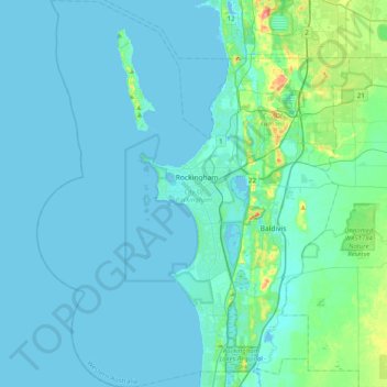 City Of Rockingham topographic map, elevation, terrain
