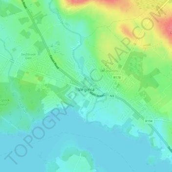 Virginia topographic map, elevation, terrain