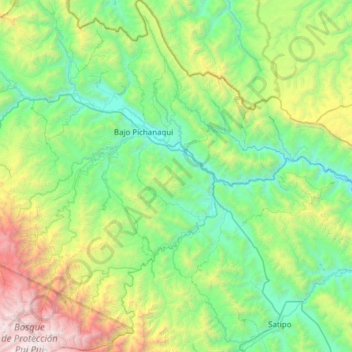 Pichanaqui topographic map, elevation, terrain
