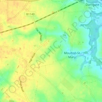 Beighton topographic map, elevation, terrain