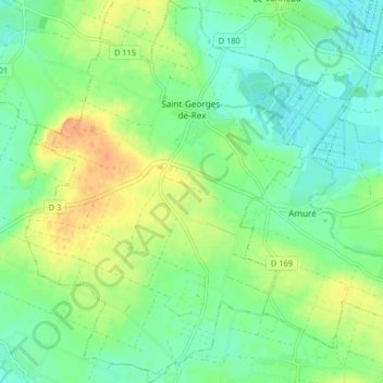 Saint-Georges-de-Rex topographic map, elevation, terrain