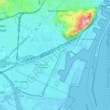 la Marina del Prat Vermell topographic map, elevation, terrain