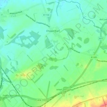 Chippenham topographic map, elevation, terrain