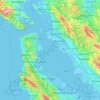 San Francisco Bay topographic map, elevation, terrain
