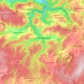 Ludwigsstadt topographic map, elevation, terrain