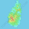 Saint Lucia topographic map, elevation, terrain