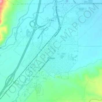 Dillon topographic map, elevation, terrain