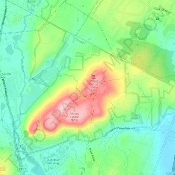 Sleeping Giant State Park topographic map, elevation, terrain