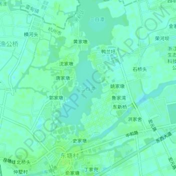 三白潭topographic map, elevation, terrain