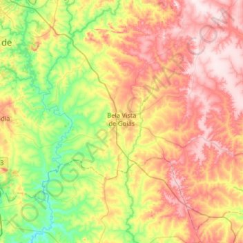 Bela Vista de Goiás topographic map, elevation, terrain