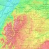 Region Nordschwarzwald topographic map, elevation, terrain