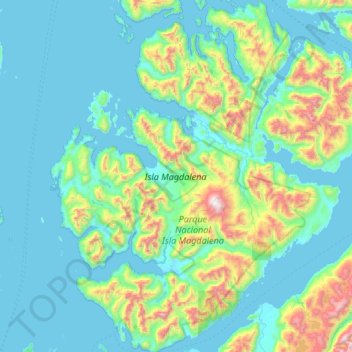 Isla Magdalena topographic map, elevation, terrain