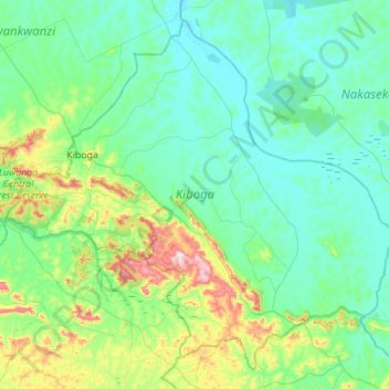 Kiboga topographic map, elevation, terrain