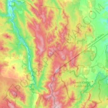 Brindabella National Park topographic map, elevation, terrain