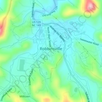 Robbinsville topographic map, elevation, terrain