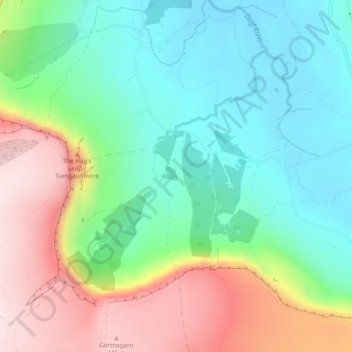 Cloontyprughlish topographic map, elevation, terrain