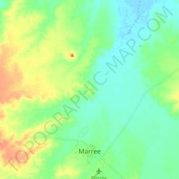 Marree topographic map, elevation, terrain