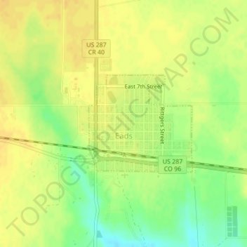 Eads topographic map, elevation, terrain