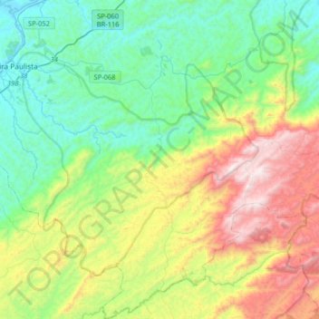 Silveiras topographic map, elevation, terrain