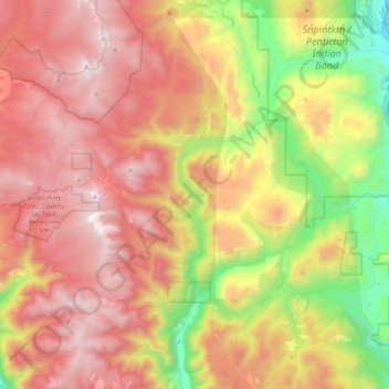 Area I (Skaha West/Kaleden/Apex) topographic map, elevation, terrain