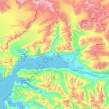 Valdez topographic map, elevation, terrain