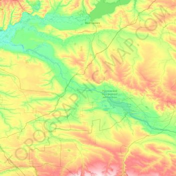 Manytsch topographic map, elevation, terrain