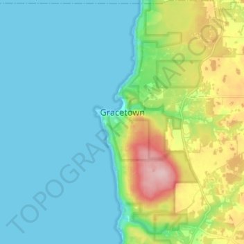 Gracetown topographic map, elevation, terrain