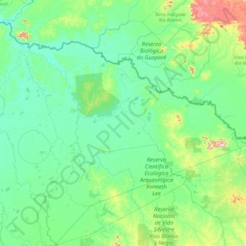 Provincia de Iténez topographic map, elevation, terrain