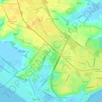 Walton topographic map, elevation, terrain