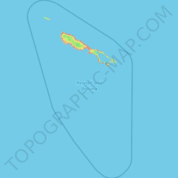 Rennell and Bellona topographic map, elevation, terrain