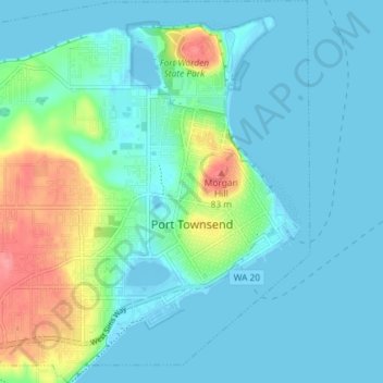 Port Townsend topographic map, elevation, terrain