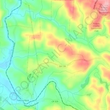 Talking Rock topographic map, elevation, terrain