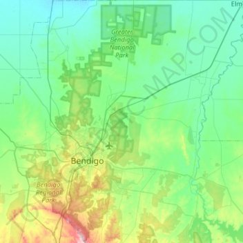 Greater Bendigo National Park topographic map, elevation, terrain