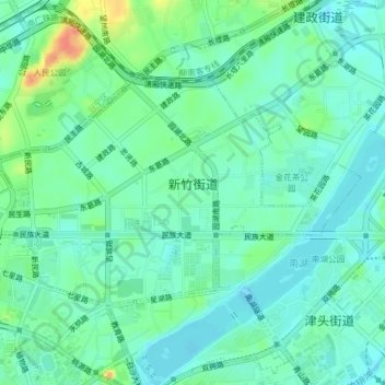 新竹街道 topographic map, elevation, terrain