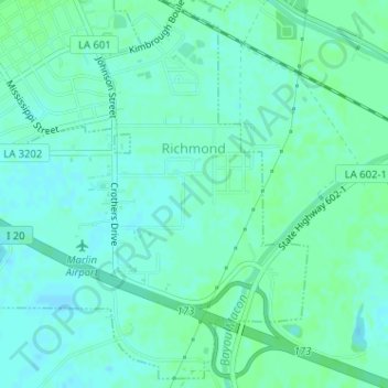 Richmond topographic map, elevation, terrain