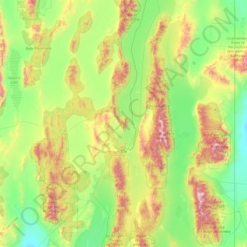 White Pine County topographic map, elevation, terrain