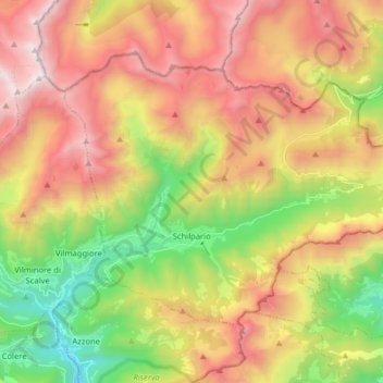 Schilpario topographic map, elevation, terrain