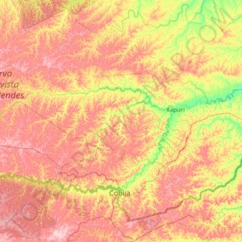 Brasiléia topographic map, elevation, terrain