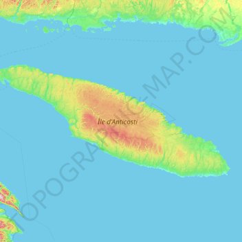 L'Île-d'Anticosti topographic map, elevation, terrain