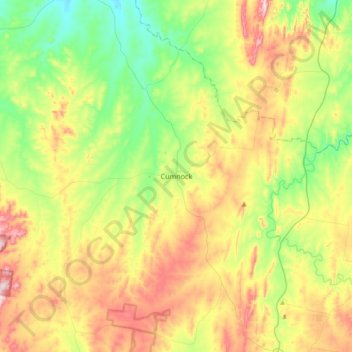 Cumnock topographic map, elevation, terrain