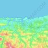 Costa Occidental topographic map, elevation, terrain