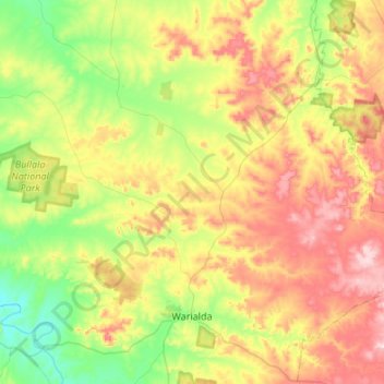 Warialda topographic map, elevation, terrain
