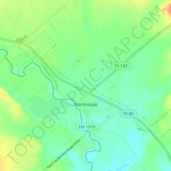 Martindale topographic map, elevation, terrain