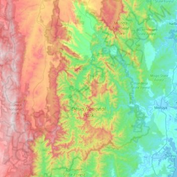 Deua National Park topographic map, elevation, terrain