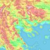 Macedonia and Thrace topographic map, elevation, terrain