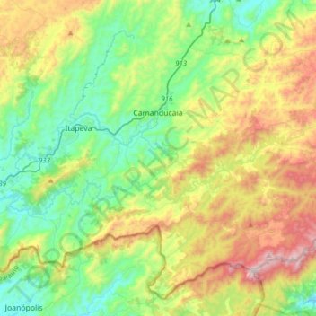 Camanducaia topographic map, elevation, terrain