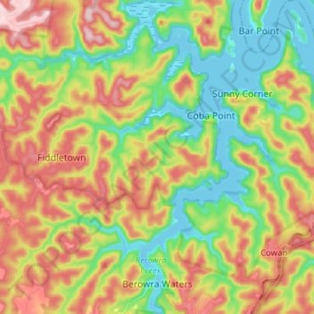 Berowra Waters topographic map, elevation, terrain